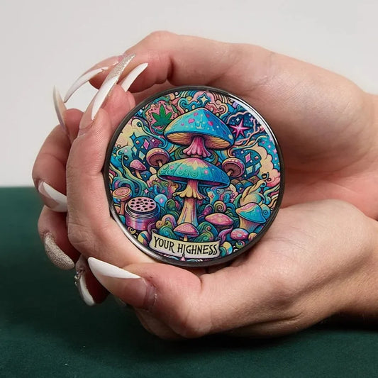 Trippy Mushroom Metal Herb Grinder