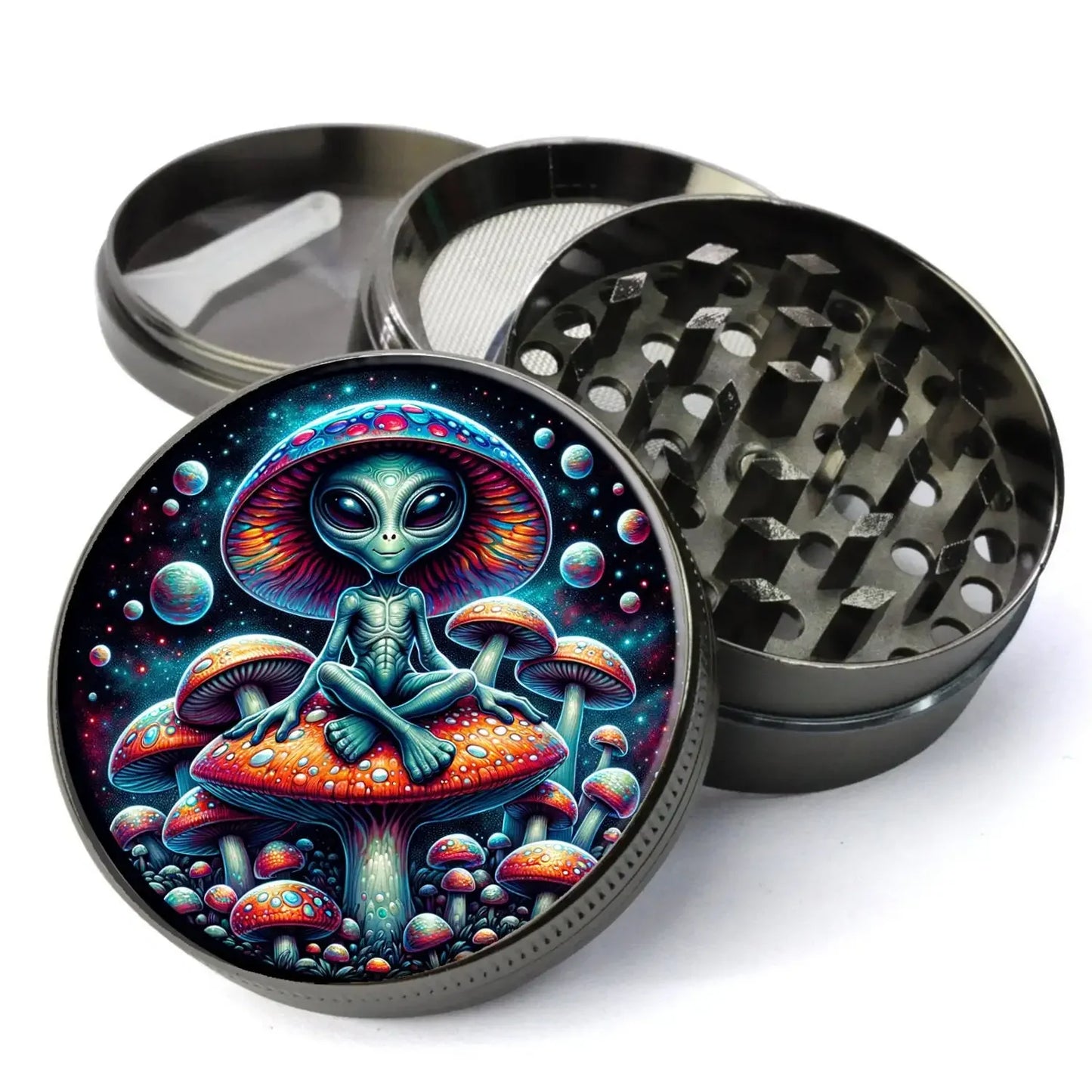 Trippy Mushroom Metal Herb Grinder
