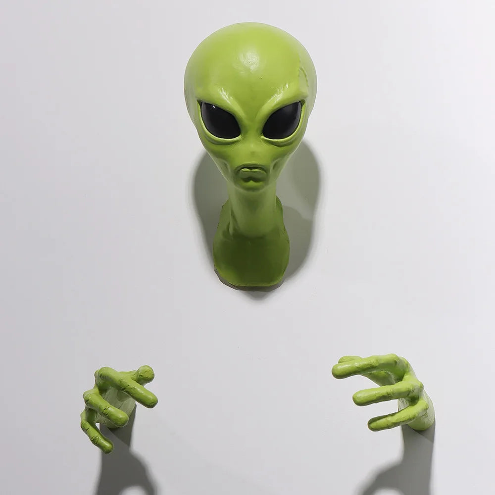 Green Alien Wall Hanging Art / Decor
