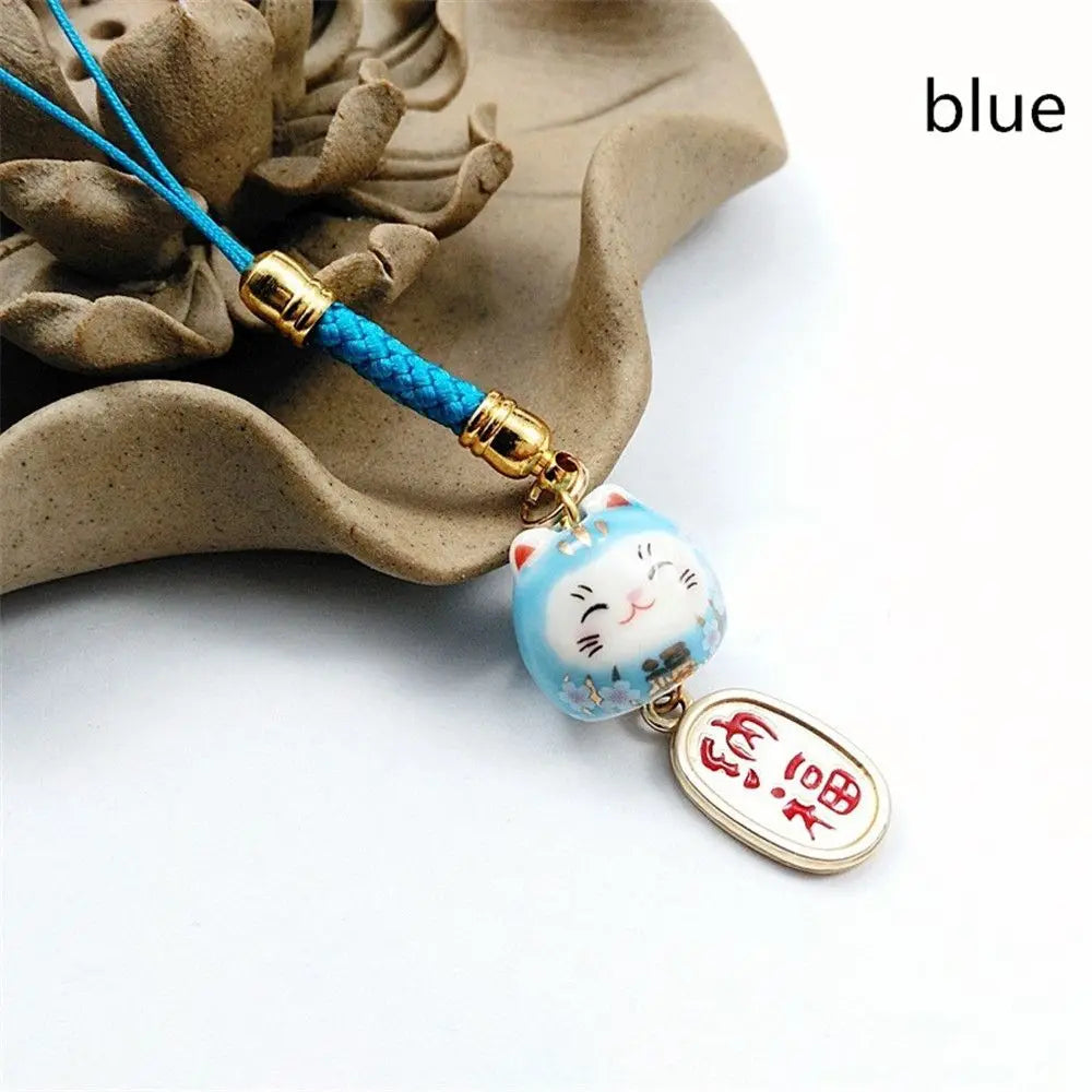 Ceramic Japanese "Lucky Cat" Phone Charm