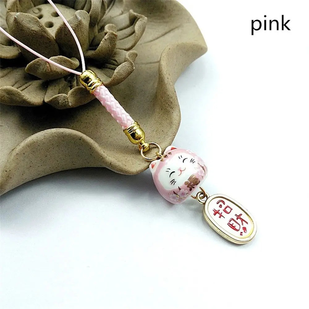 Ceramic Japanese "Lucky Cat" Phone Charm