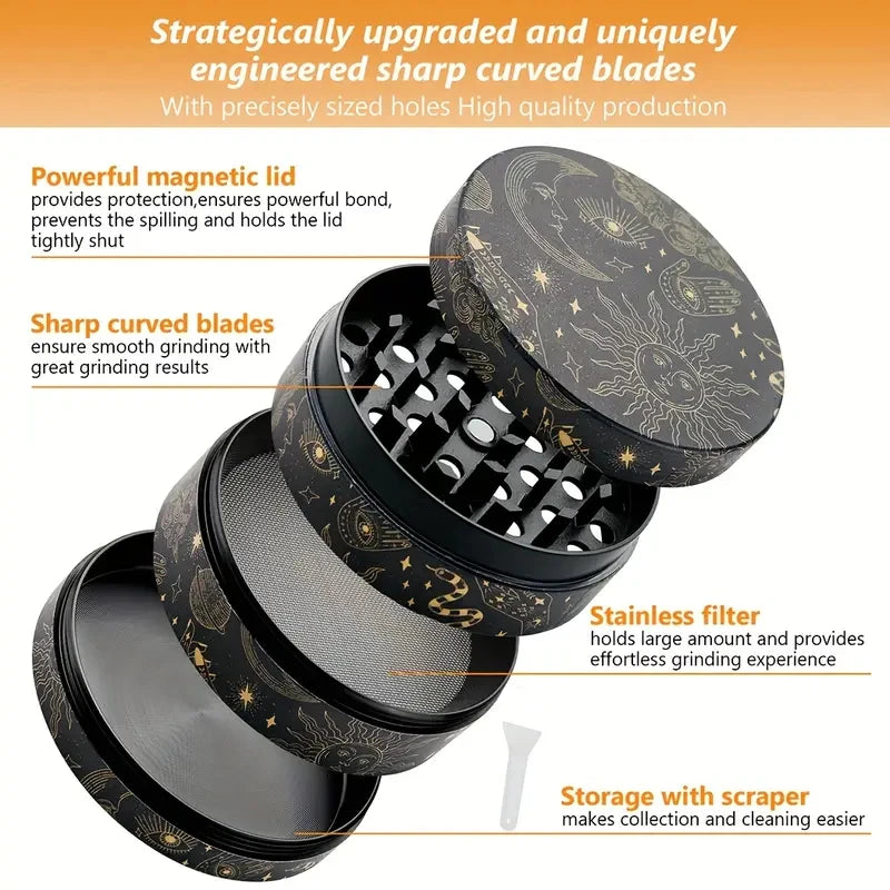 Sun & Moon Metal Grinder & Rolling Tray Set