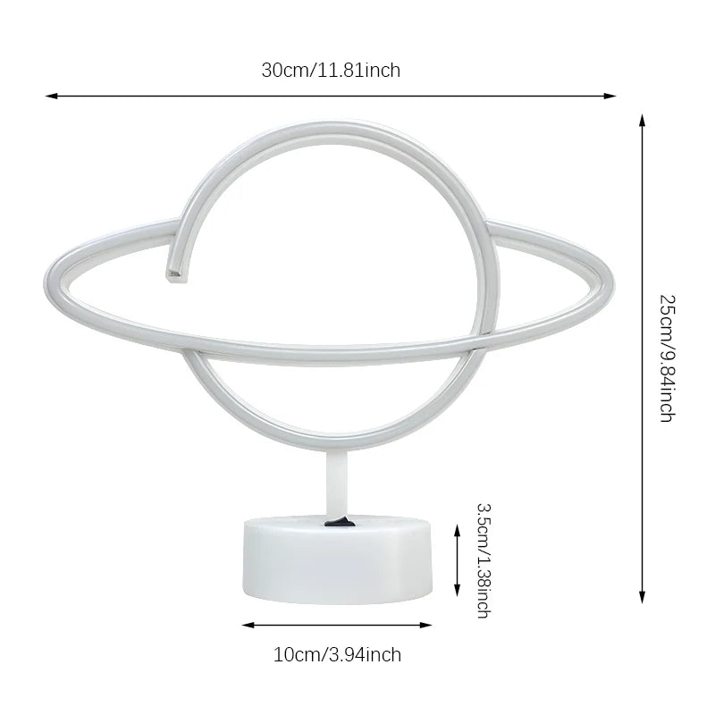 Pink & Blue Planet Neon Sign