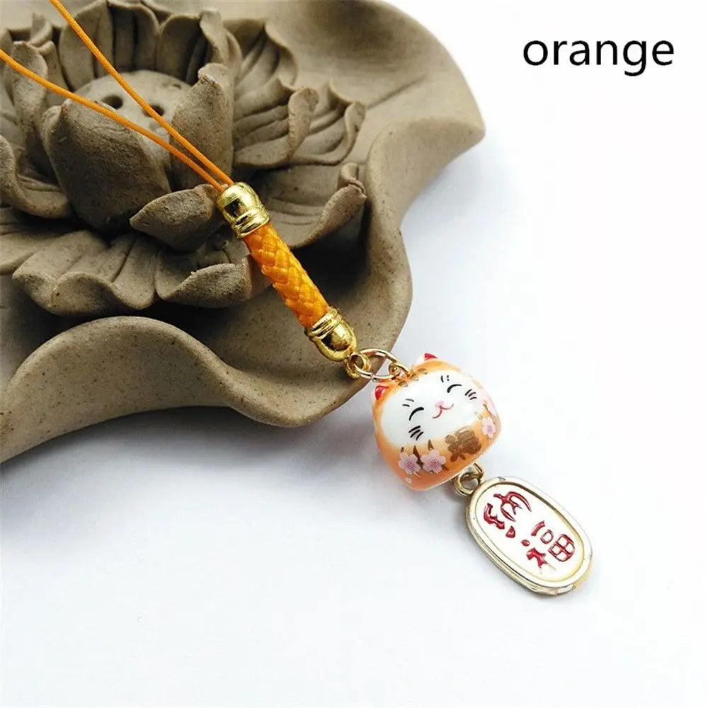 Ceramic Japanese "Lucky Cat" Phone Charm