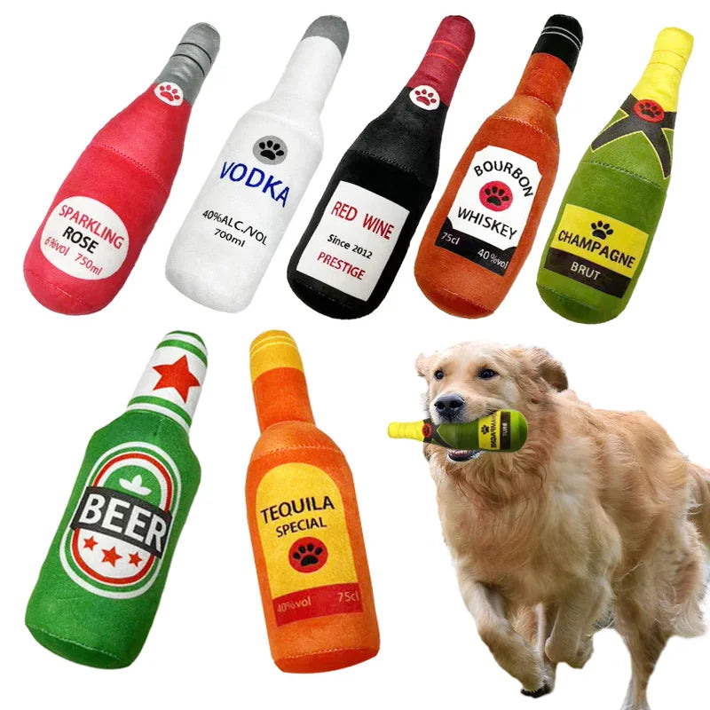 Alcoholic Beverages Plush Dog Toy