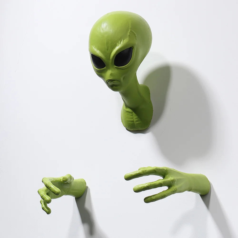 Green Alien Wall Hanging Art / Decor