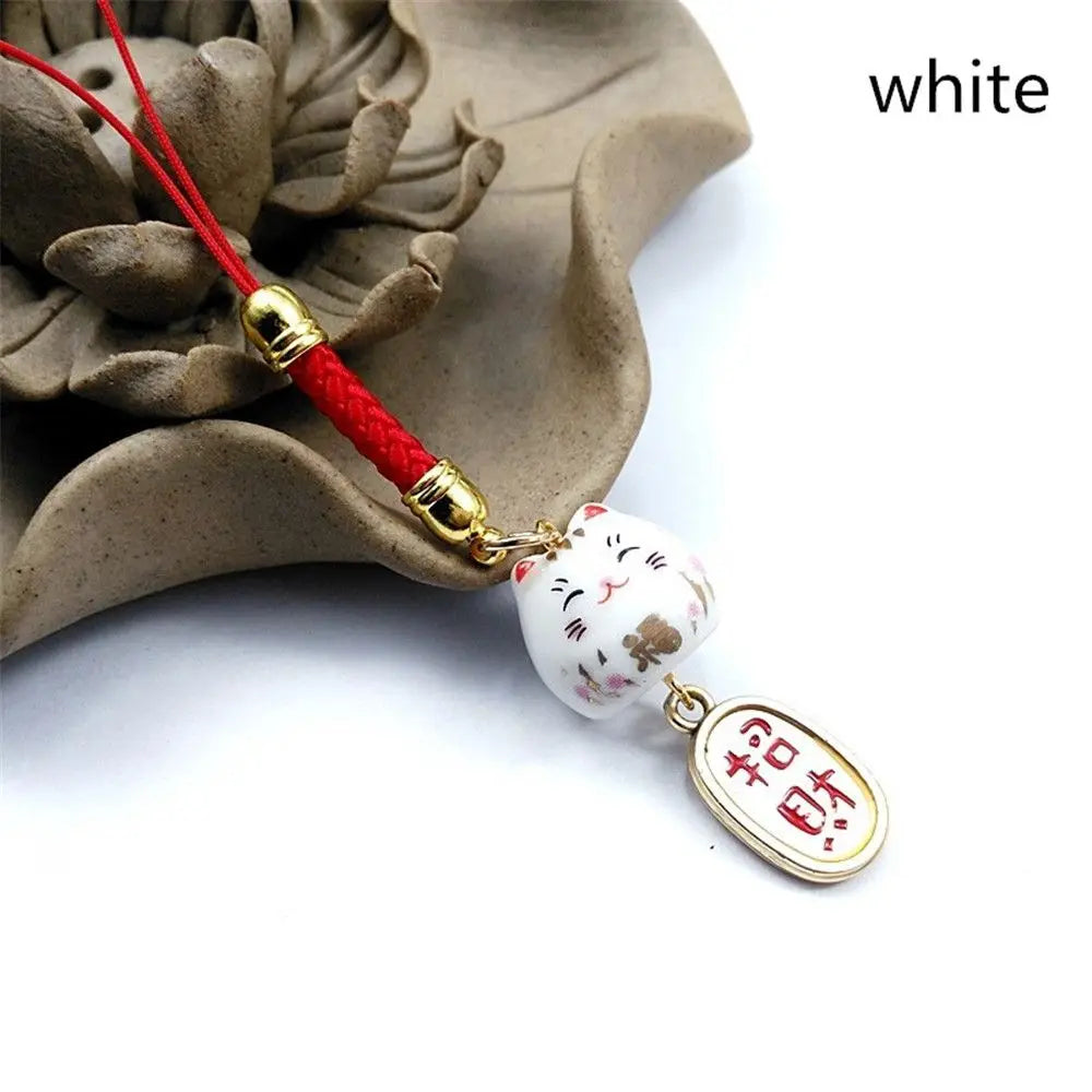 Ceramic Japanese "Lucky Cat" Phone Charm