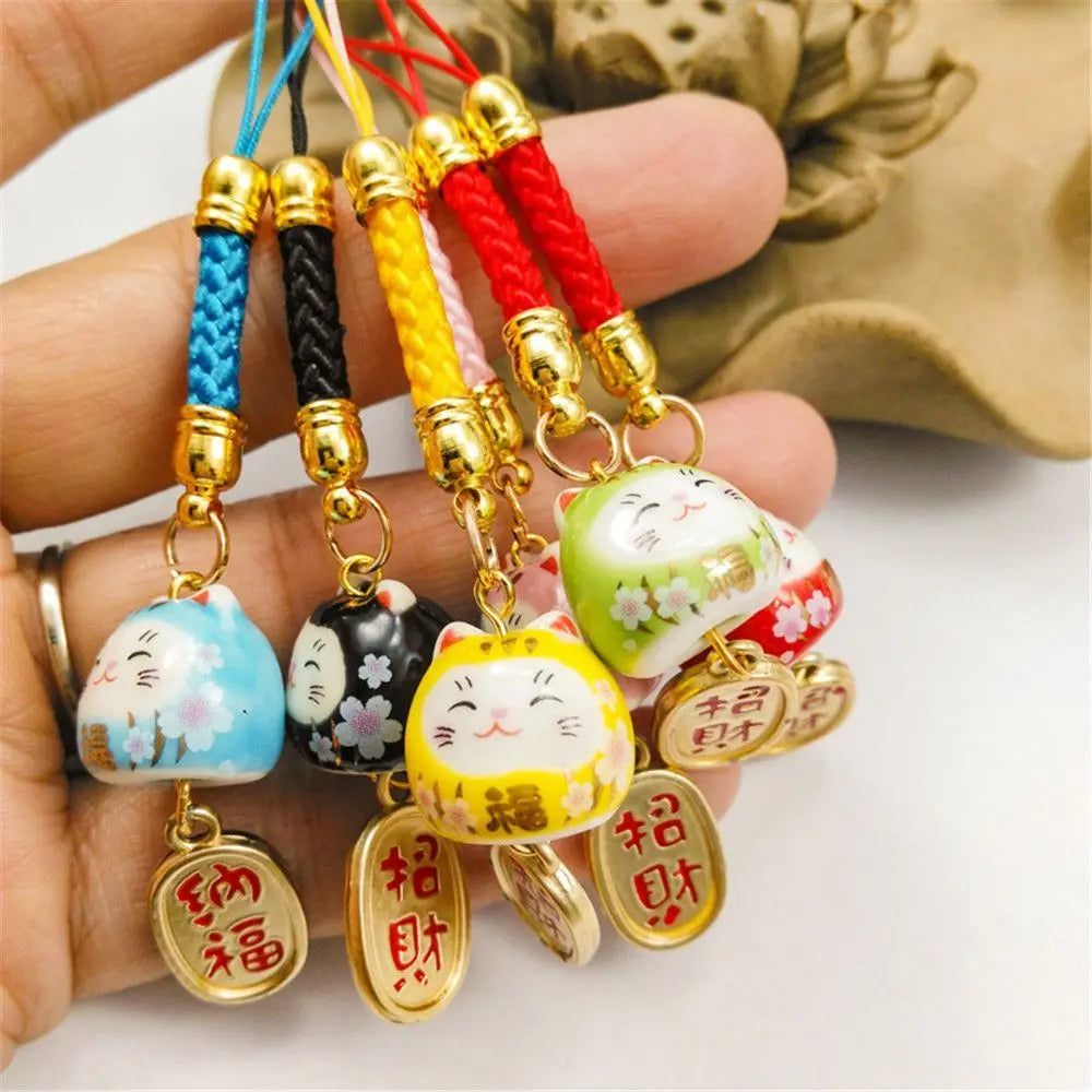 Ceramic Japanese "Lucky Cat" Phone Charm