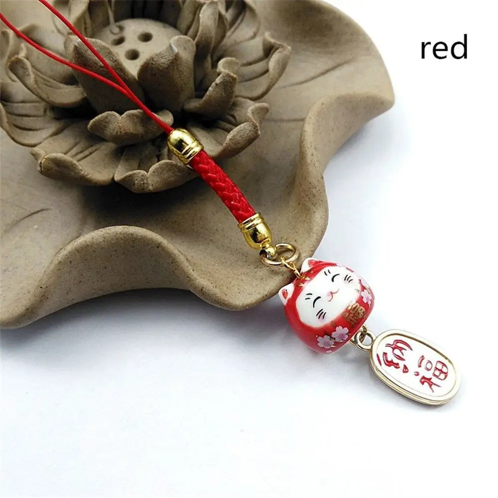Ceramic Japanese "Lucky Cat" Phone Charm