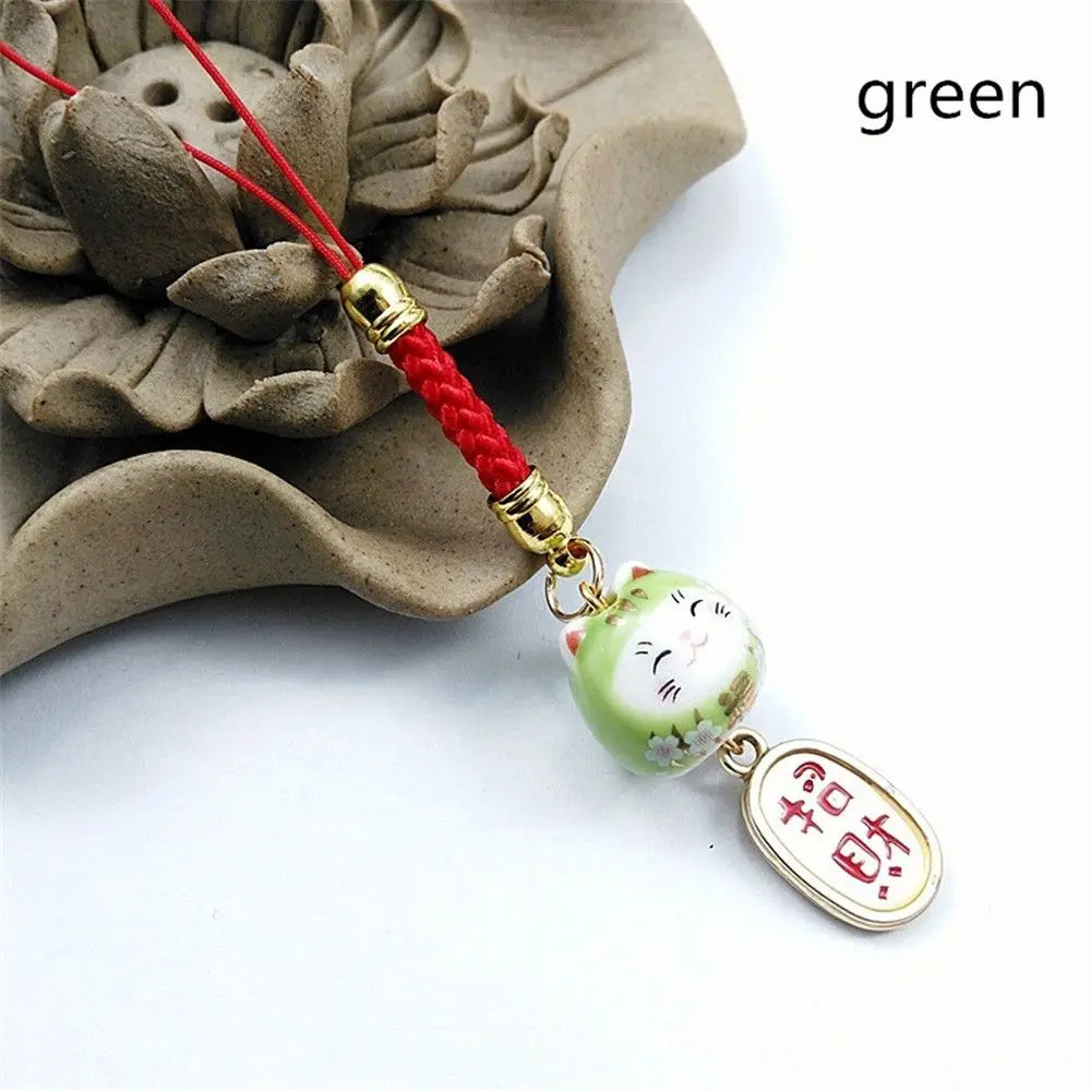 Ceramic Japanese "Lucky Cat" Phone Charm