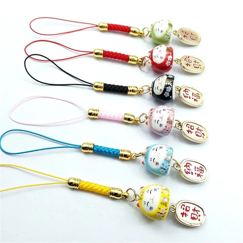 Ceramic Japanese "Lucky Cat" Phone Charm