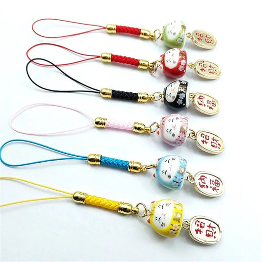 Ceramic Japanese "Lucky Cat" Phone Charm