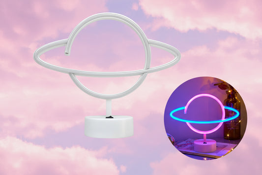 Pink & Blue Planet Neon Sign