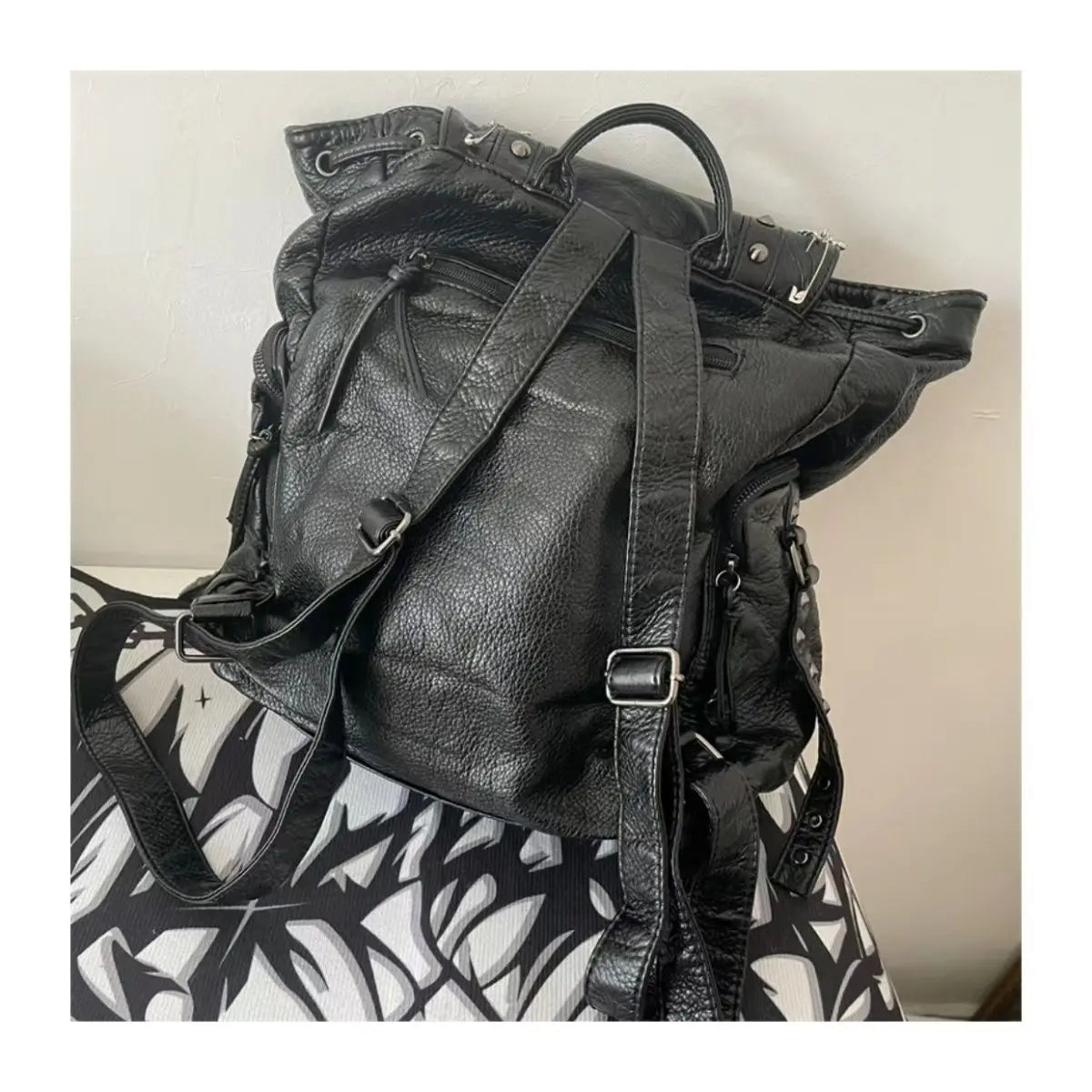 Black Y2K Grunge Backpack
